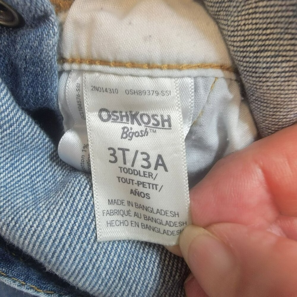 OshKosh B'Gosh Overalls, Toddler 3T, Denim Blue, Snap Button, Classic, GUC - Picture 4 of 13
